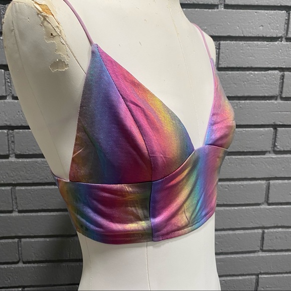 Holographic Bralette Crop Top - Picture 4 of 16